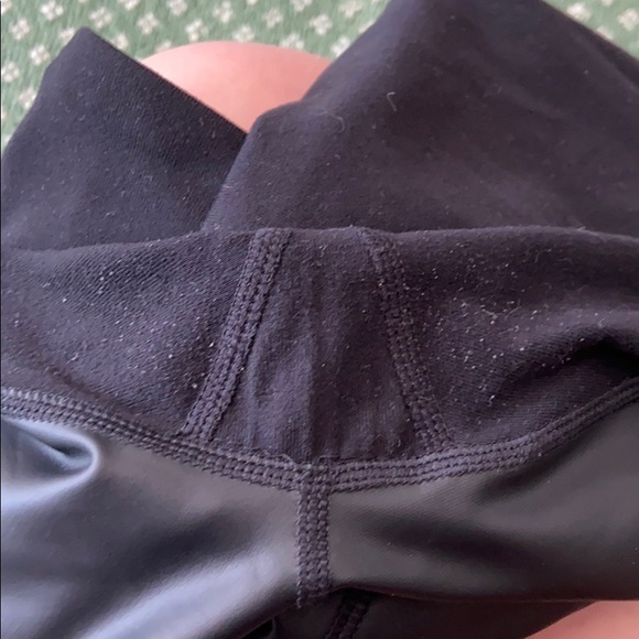 Black Athleta faux Leather Panel Leggings - Picture 4 of 4